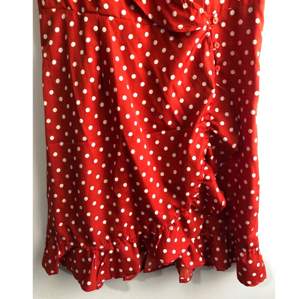 🇨🇦 Retro Polka Dot Ruffle Sailor Pinup Dress - Picture 7 of 10
